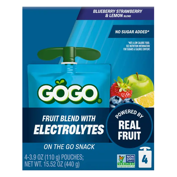 Active Blueberry Strawberry & Lemon Pouches - 4 ct