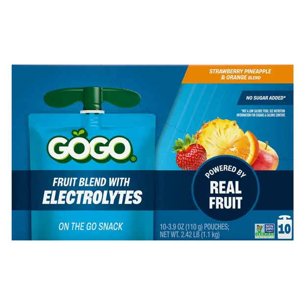 Active Strawberry Pineapple & Orange Fruit Pouches - 10 ct