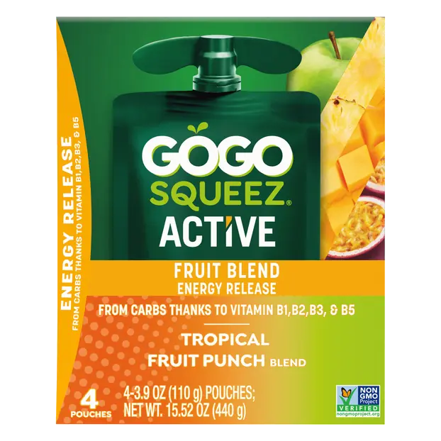 Active Tropical Fruit Punch Blend Applesauce Pouches - 4 ct