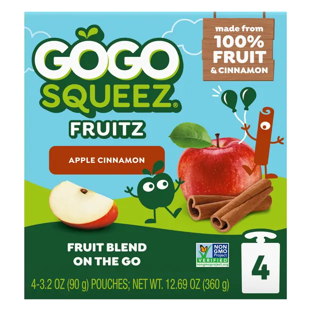 Apple Cinnamon Applesauce Pouches - 4 ct