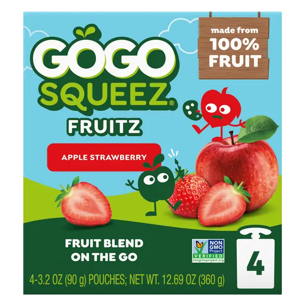 Apple Strawberry Applesauce Pouches - 4 ct