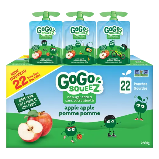 Fruit Sauce Snack Pouches No Sugar Added Apple Apple 22 x 90 g