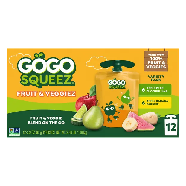 Fruit & Veggiez Blend on the Go Pouches Variety Pack - 12 ct