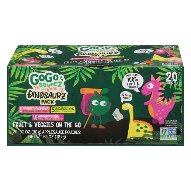Fruit & Veggiez Dinosaurz Variety Applesauce Pouches - 20 ct