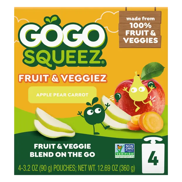 Fruit & Veggiez on the Go Zippin' Zingin' Pear - 4 ct