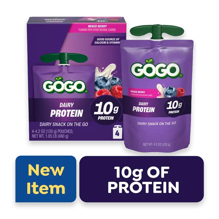 GOGO 10g Protein Mixed Berry Dairy Snack On The Go Pouches