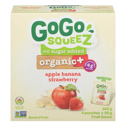 Organic Apple Sauce Apple Banana Strawberry 90 g
