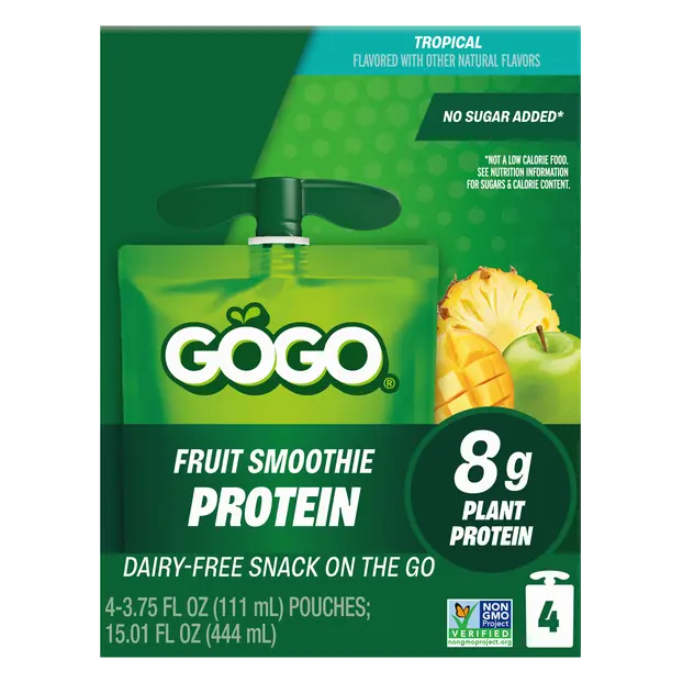 GoGo Tropical Protein Fruit Smoothie - 4 ct