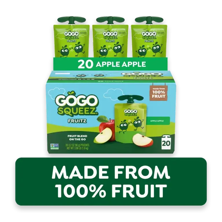 No Sugar Added Apple Applesauce & Fruit Puree Snack Pouches,