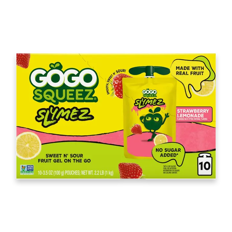 No Sugar Added Strawberry Lemonade SlymeZ Fruit Gel On The Go