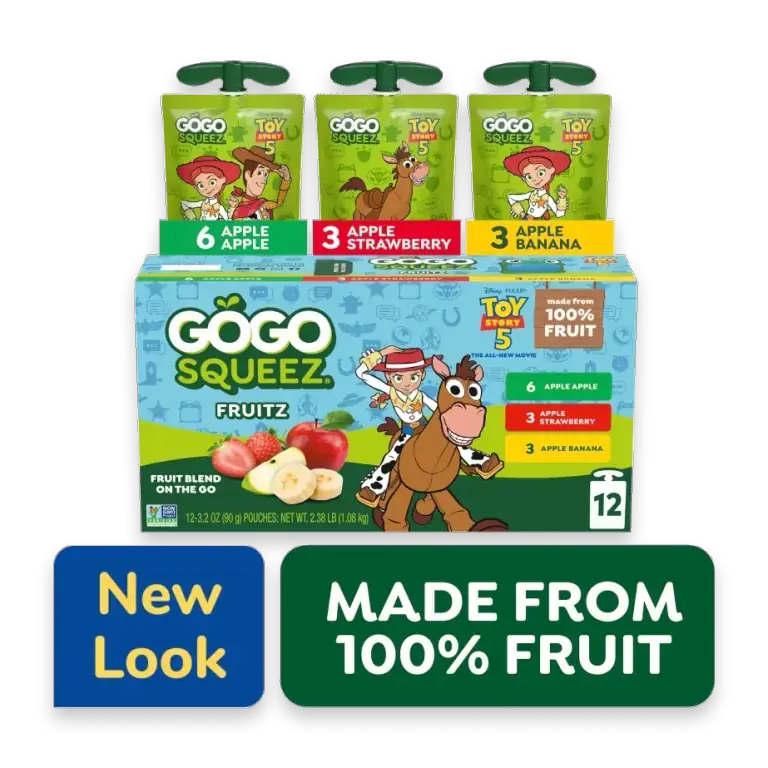 Toy Story 5 No Sugar Added Banana Strawberry Applesauce Variety Pouches,