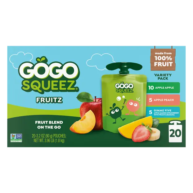 Variety Pack Applesauce Pouches Family Size - 20 ct