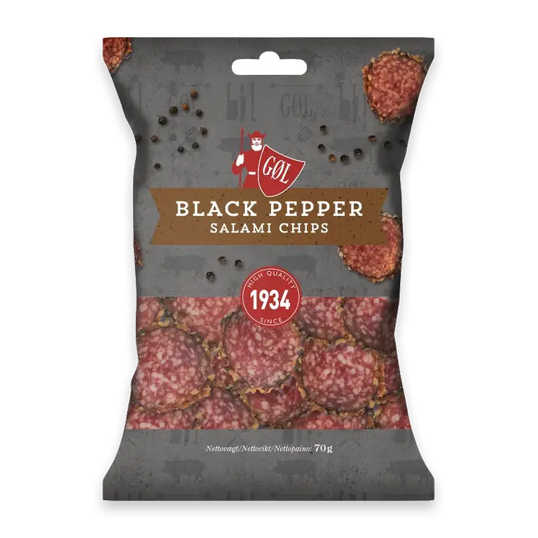 Salami chips black peppar 70g