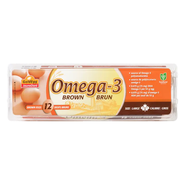 Gold Egg Omega 3 Brown Eggs Large 12 Count