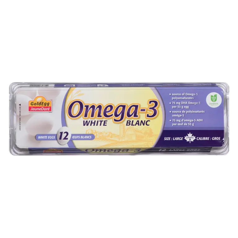 Gold Egg Omega 3 White Eggs Large 12 Count