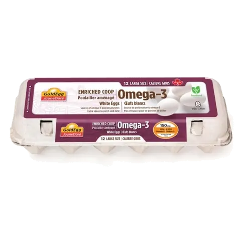 Omega-3 White Eggs Enriched Coop Large 12 Count