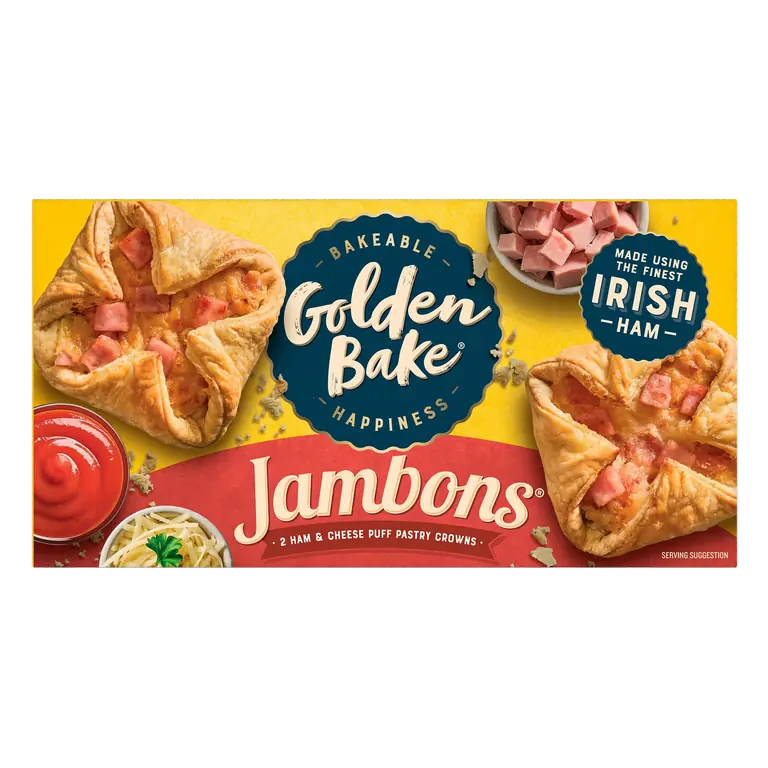Golden Bake 2 Ham & Cheese Jambons® (Puff Pastry Crowns) 220g
