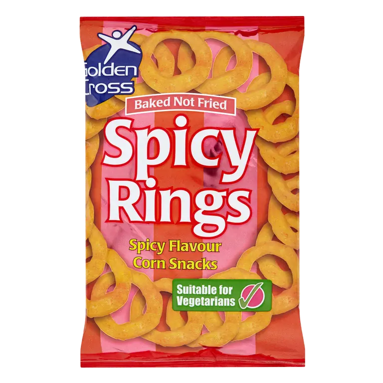 Golden Cross Spicy Rings Spicy Flavour Corn Snacks 150g