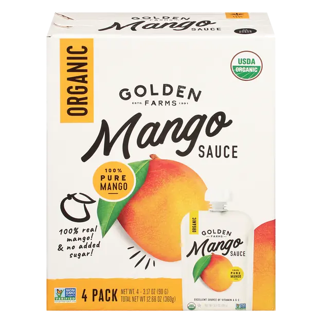 Organic Mango Sauce Pouches - 4 ct