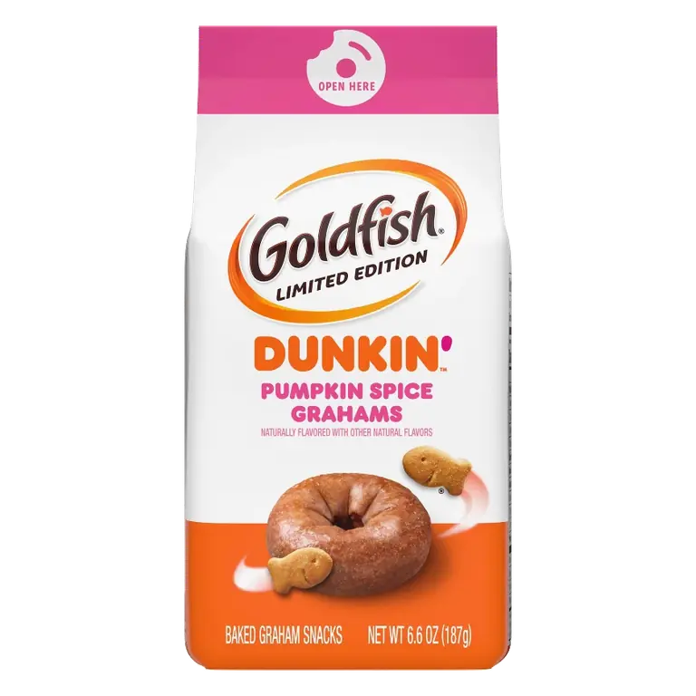 Goldfish Grahams Limited Edition Dunkin' Pumpkin Spice Grahams Snack Crackers Bag, 6.6oz: No Artificial Preservatives