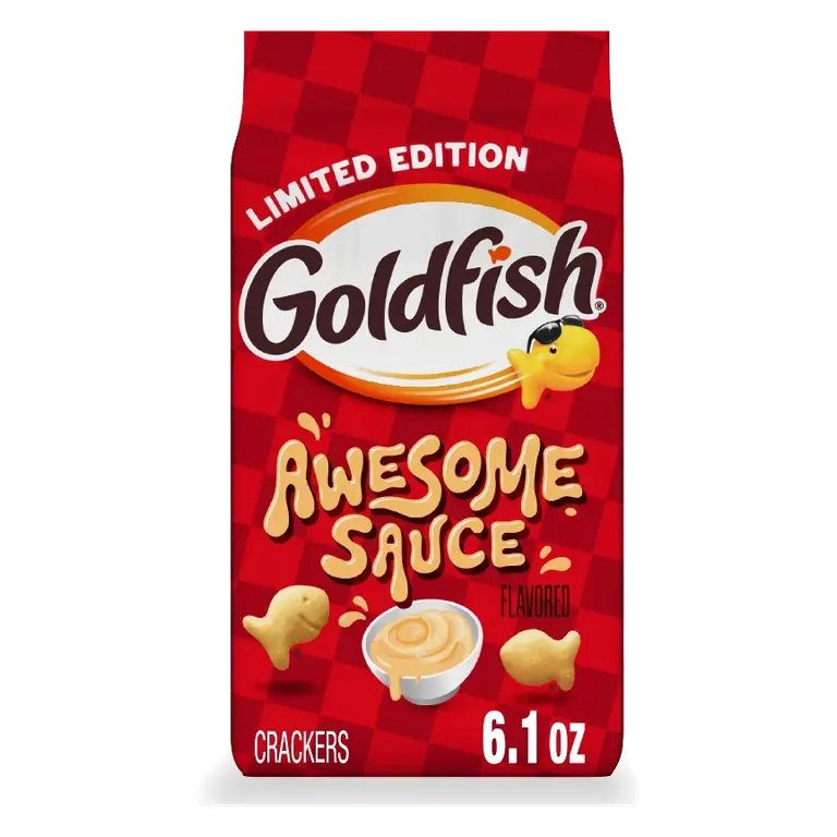 Goldfish Limited Edition Awesome Sauce Flavored Crackers, 6.1oz: No High Fructose Corn Syrup, Mild Spice Level