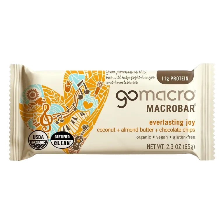 Coconut + Almond Butter + Chocolate Chips Everlasting Joy Macrobar