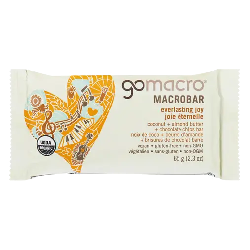 Gluten-Free Vegan Macrobar Coconut & Almond Butter + Chocolate Chips 65 g