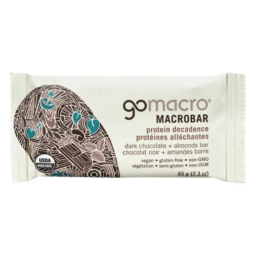 Gluten-Free Vegan Macrobar Dark Chocolate & Almonds Bar 65 g