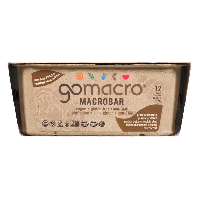 Vegan Gluten-Free Protein Bar Peanut Butter Chocolate Chip 12 x 69 g