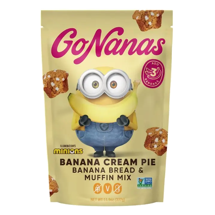 GoNanas Minions Banana Cream Pie Banana Bread and Muffin Mix, 11.9oz