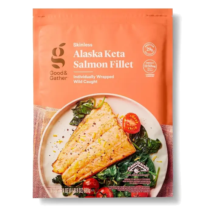 Alaska Keta Salmon Skinless Fillets - Frozen - 24oz - Good & Gather™