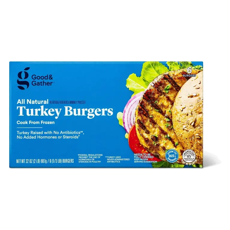 All Natural Turkey Burger Patties - Frozen - 32oz/6ct - Good & Gather™