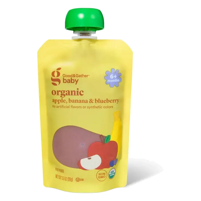 Apple Banana Blueberry Pouch - Blue - 3.5oz - Good & Gather™