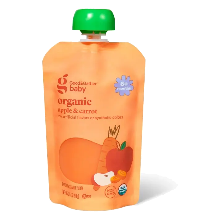 Apple Carrot Food Pouch - Carrot Orange - 3.5oz - Good & Gather™