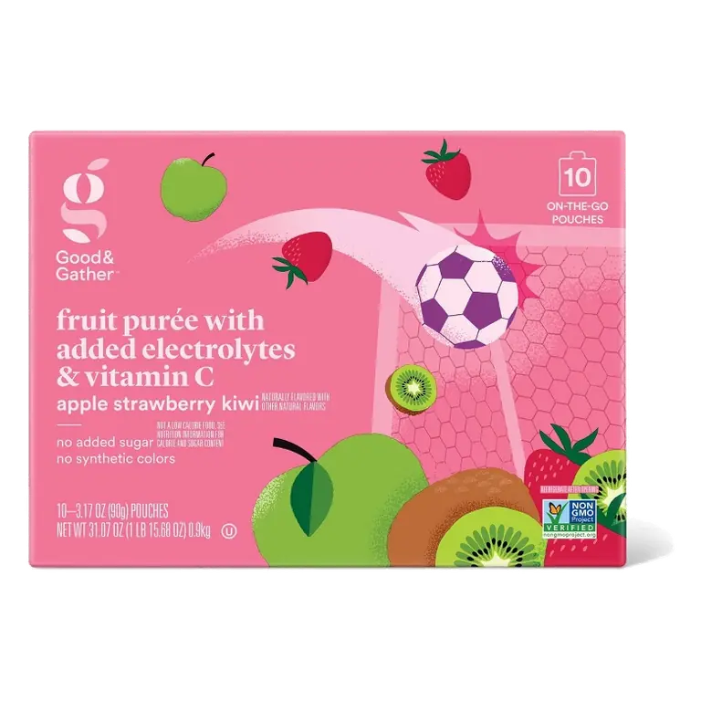Apple, Strawberry, Kiwi Applesauce with Electrolytes and Vitamin C Pouches - 31.7oz/10ct - Good & Gather™