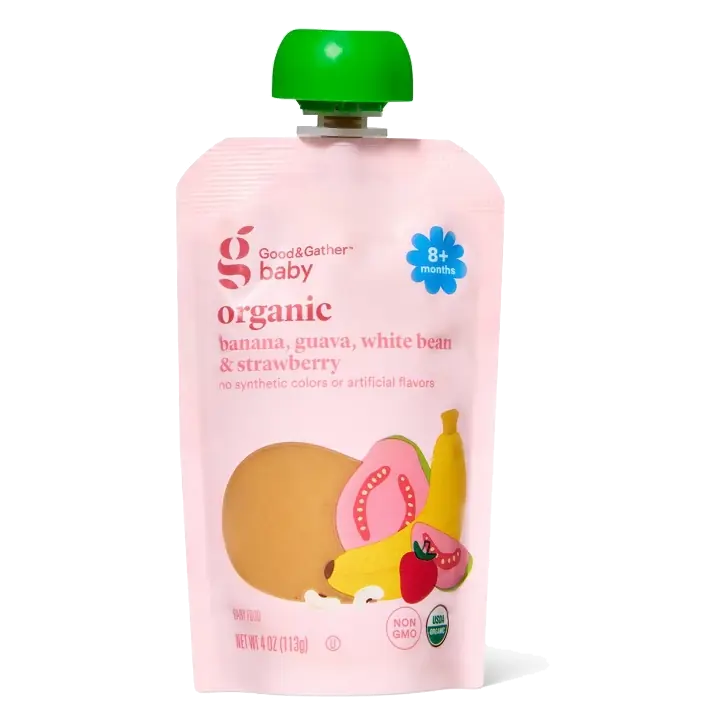 Banana Guava White Bean & Strawberry Organic Baby Food Pouch - 4oz - Good & Gather™