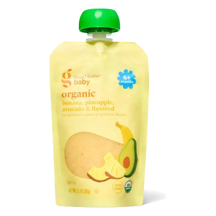 Banana Pineapple Avocado & Flaxseed Organic Baby Food Pouch - 3.5oz - Good & Gather™