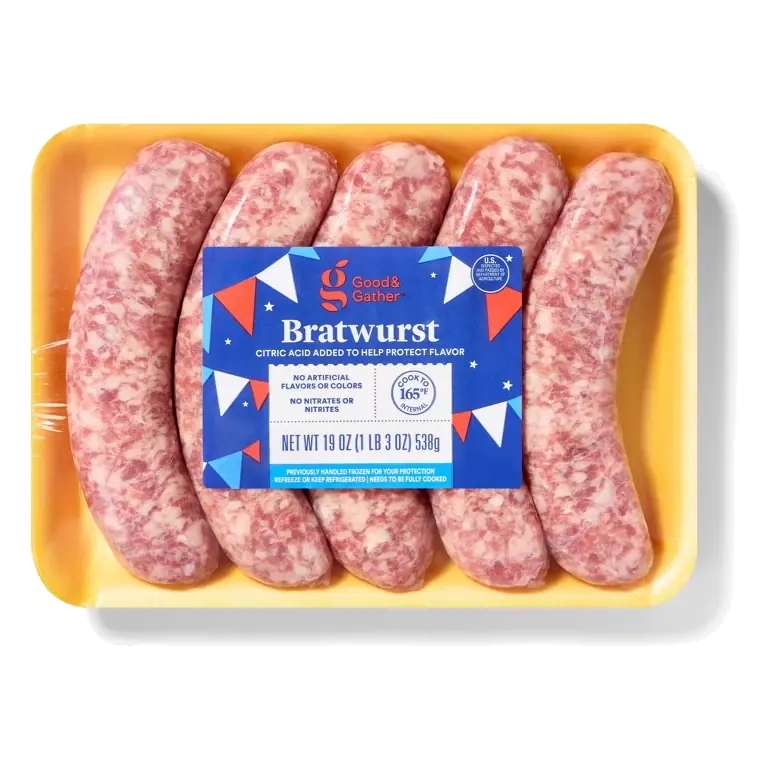 Bratwurst Pork Links - 19oz/5ct - Good & Gather