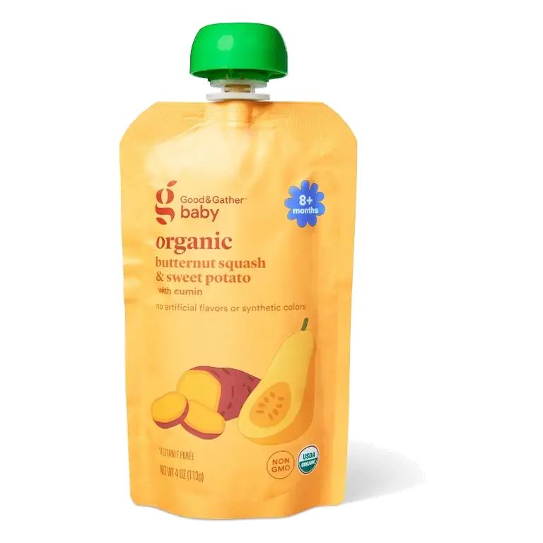 Butternut Squash Sweet Potato Cumin Pouch - Carrot Orange - 4oz - Good & Gather™