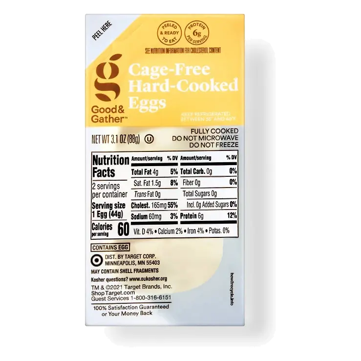 Cage-Free Hard Cooked Eggs - 2ct - Good & Gather™