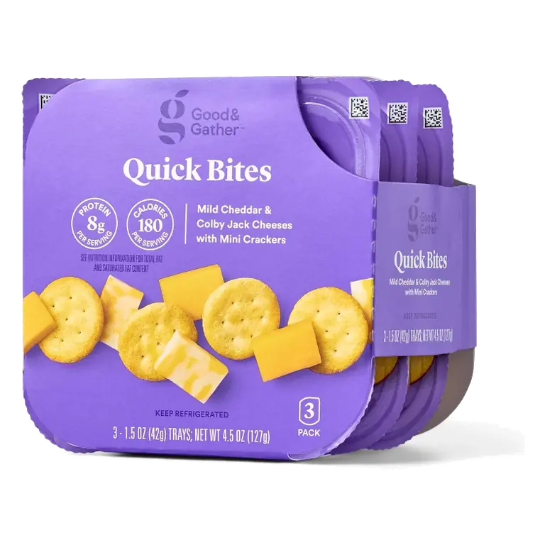 Cheddar & Colby Jack Cheese & Cracker Quick Bites - 4.5oz - Good & Gather™