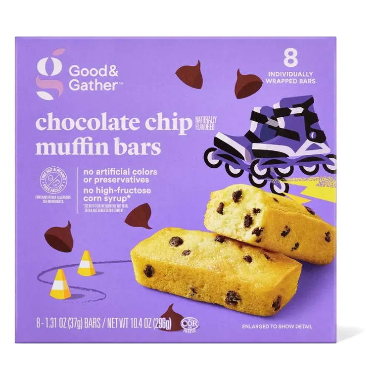 Chocolate Chip Naturally Flavored Muffin Bars - 10.4oz/8ct - Good & Gather™