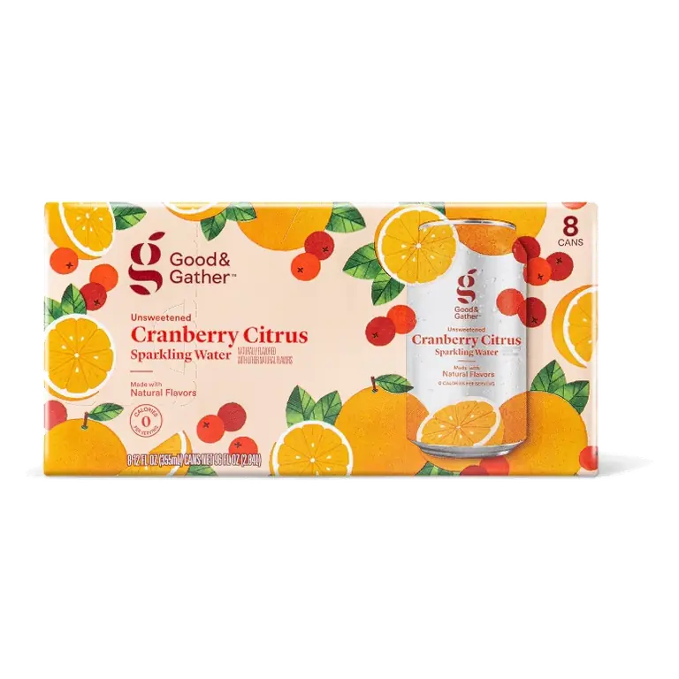 Cranberry Citrus Sparkling Water - 8pk/12 fl oz Cans - Good & Gather
