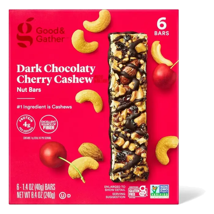 Dark Chocolaty Cherry Cashew with Other Natural Flavors Nut Bars - 8.4oz/6ct - Good & Gather™