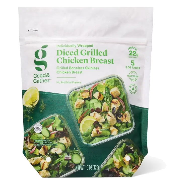 Diced Grilled Chicken Breast Multipack - 3oz/5pk - Good & Gather™
