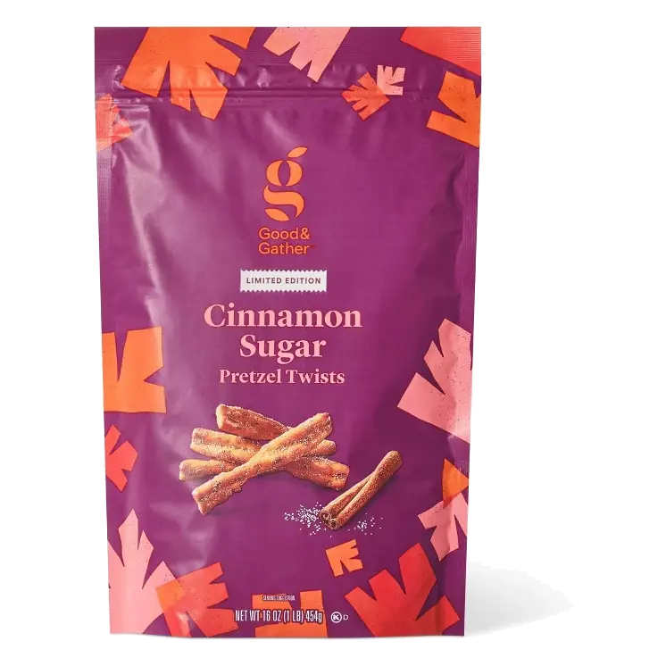 Fall Harvest Cinnamon Sugar Seasoned Pretzel Twists - 16oz - Good & Gather™