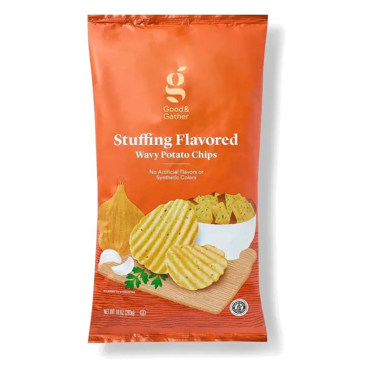 Fall Harvest Stuffing Flavored Wavy Potato Chips - 10oz - Good & Gather™
