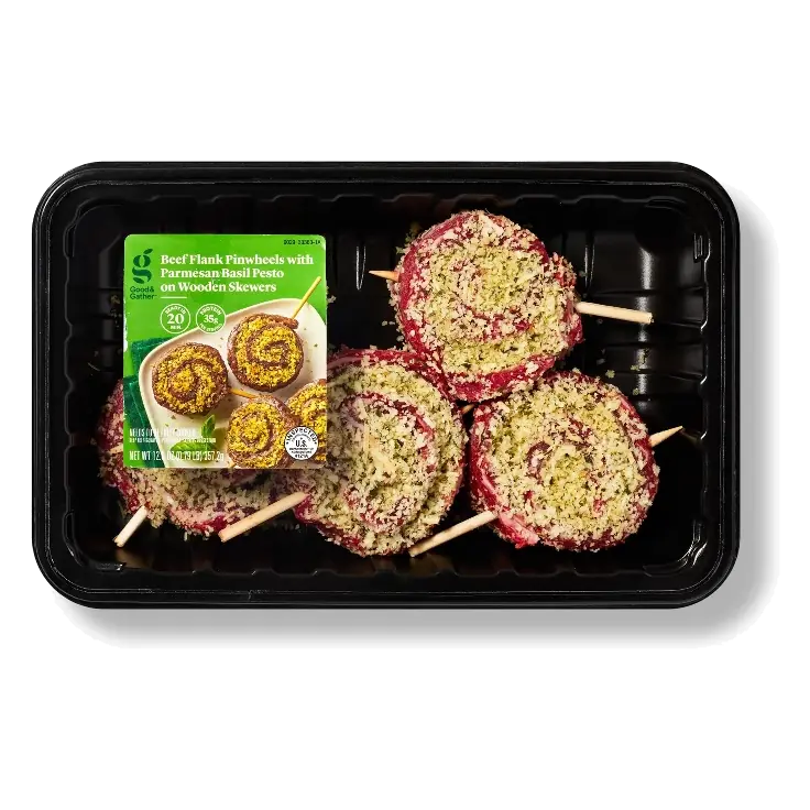Fresh Beef Flank Pinwheel with Parmesan Basil Pesto on Wooden Skewers - 12.6oz/4ct - Good & Gather™