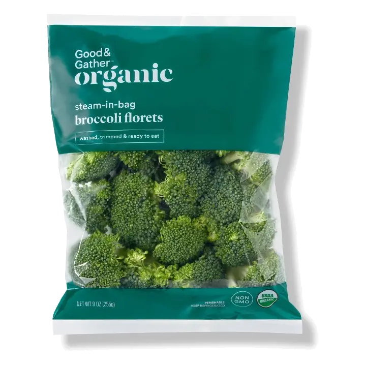 Fresh Organic Steam-in-Bag Broccoli Florets - 9oz - Good & Gather™