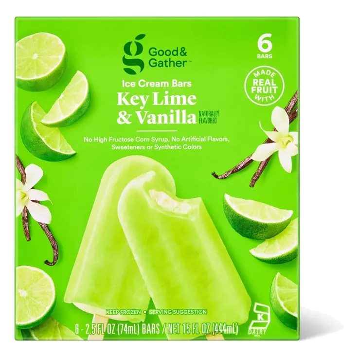Key Lime Vanilla Ice Cream - 16.5 fl oz/6ct - Good & Gather™
